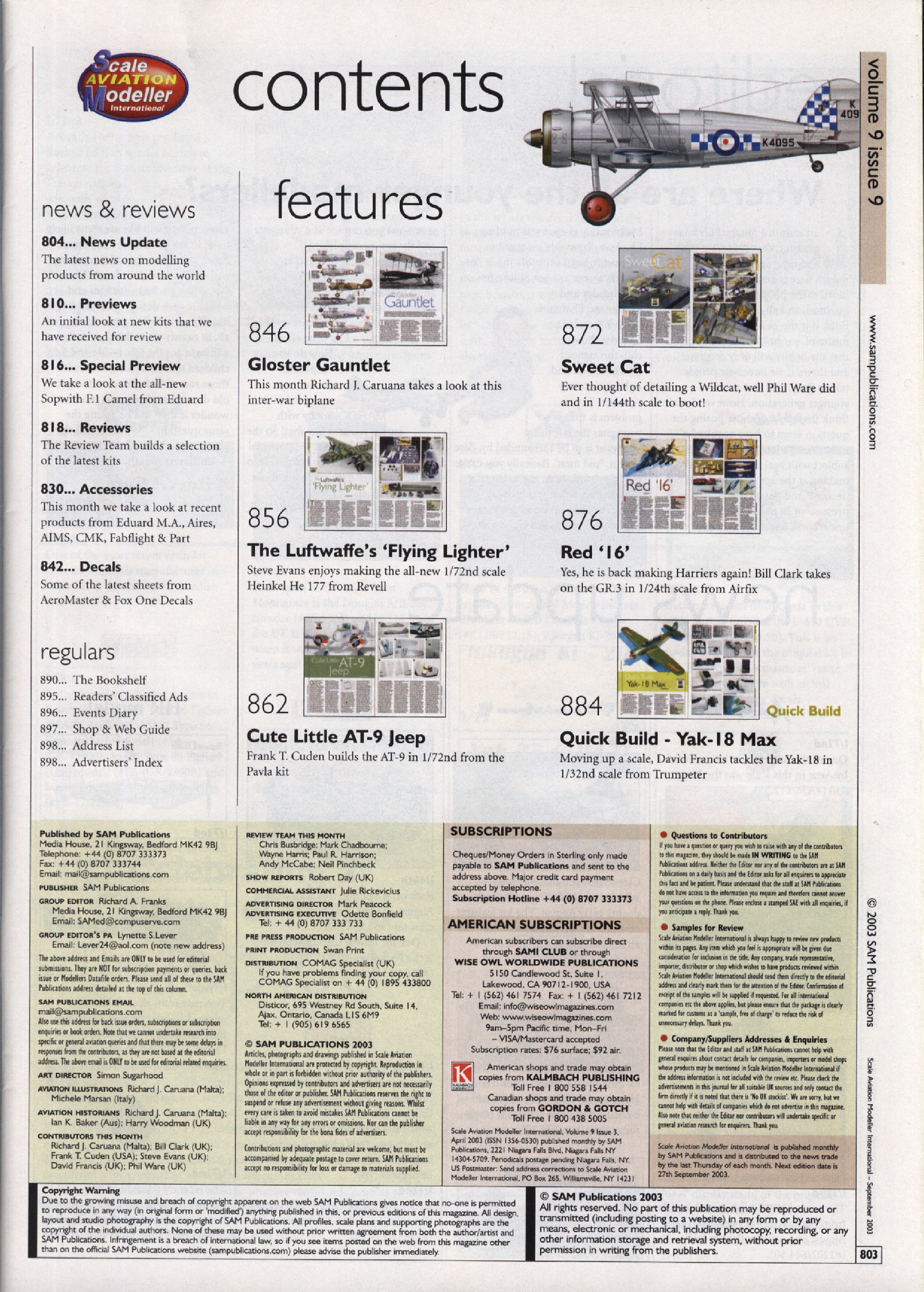 Scale Aviation Modeller International 2003-09